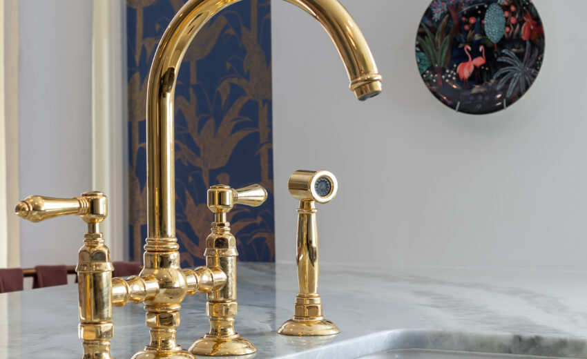 Polished Brass Kitchen Faucet