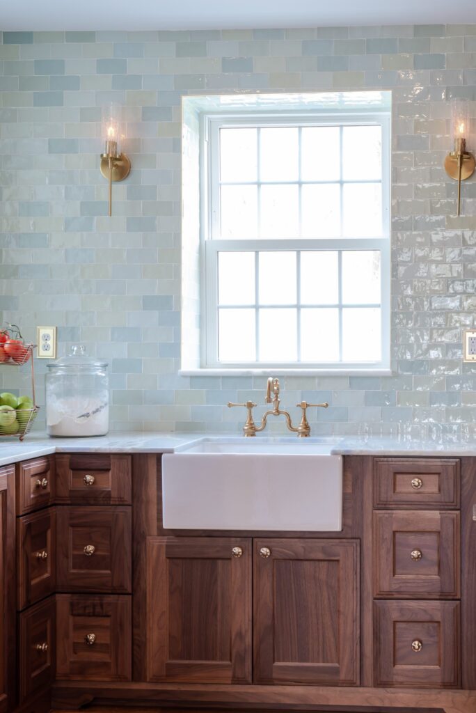 Walnut & Waterfall Kitchen