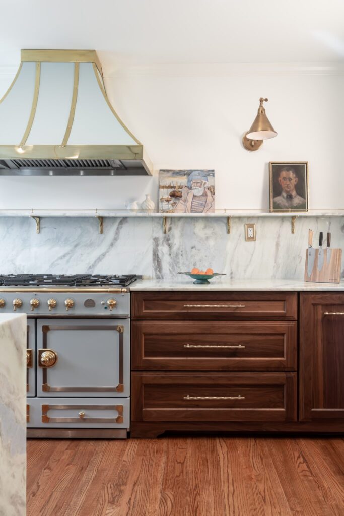 Walnut & Waterfall Kitchen