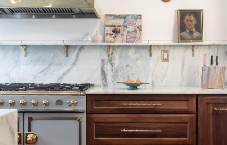 Walnut & Waterfall Kitchen