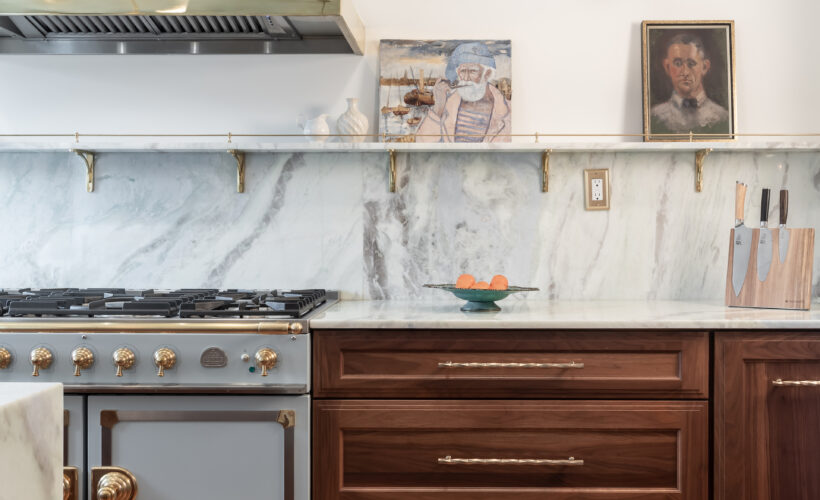 Walnut Cabinetry and La Cornue Range