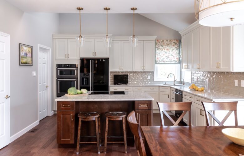 Painted and Stained Kitchen Cabinets