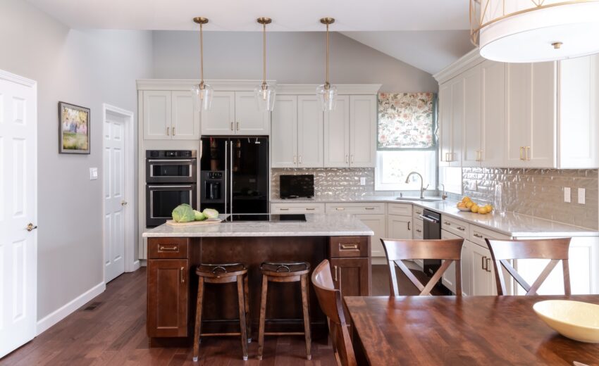 Painted and Stained Kitchen Cabinets