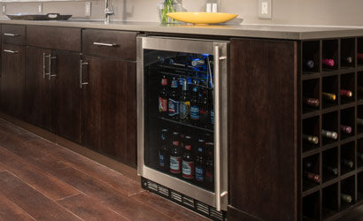 Mini-fridge full of craft beers