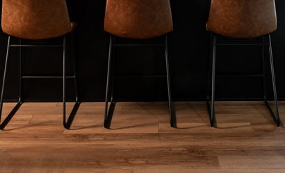 Bar stools on new flooring