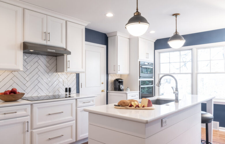 Pristine White & Blue Kitchen