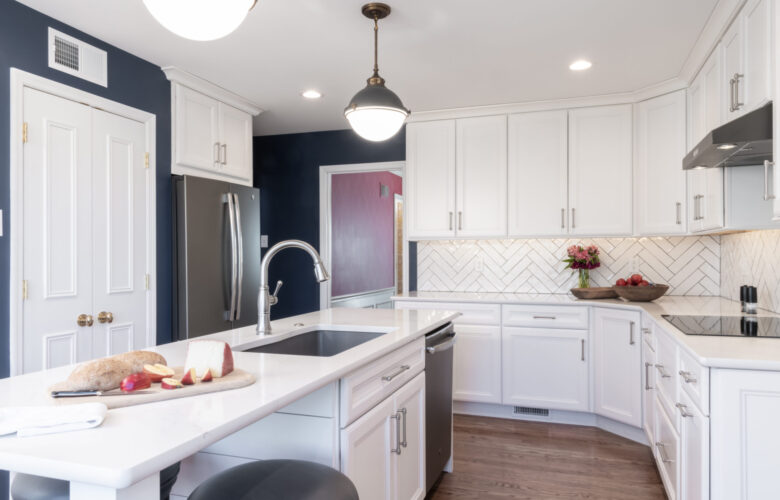 Pristine White & Blue Kitchen