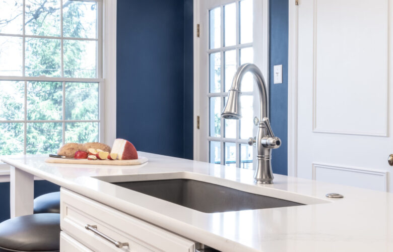 Pristine White & Blue Kitchen