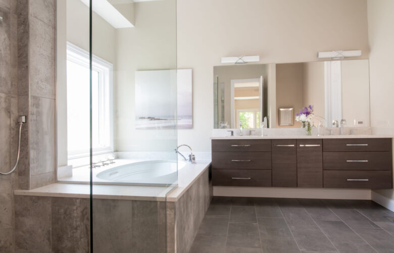 Warm Contemporary Primary Bath