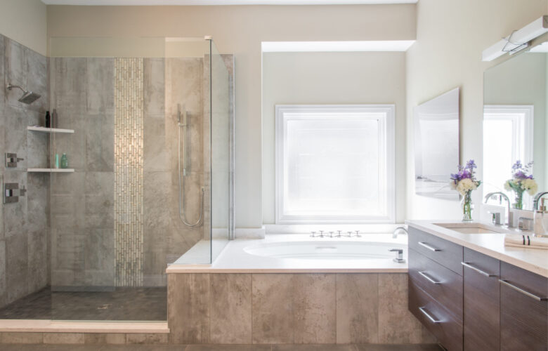 Warm Contemporary Primary Bath